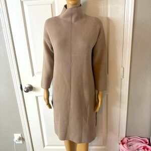 Elenza Tan Knit Sweater Dress